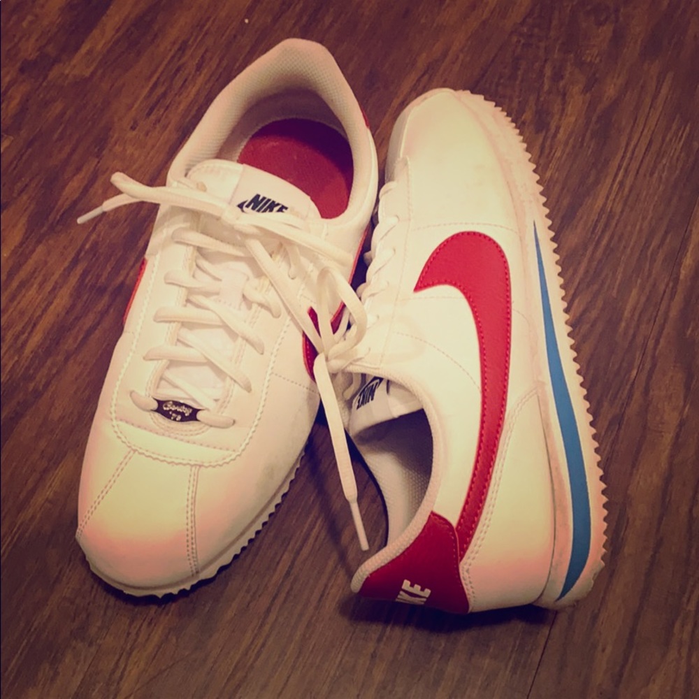 White red and blue Nike Cortez Sneakers